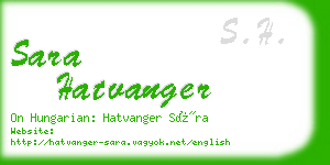 sara hatvanger business card